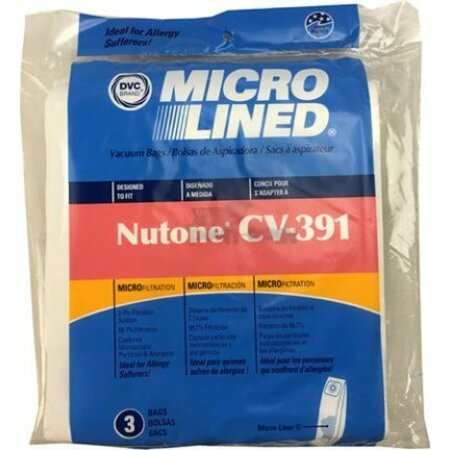 DVC CV391 VACUM BAG NUTONE 391 MICROLINE, 3PK NUR-1405